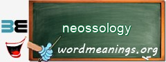 WordMeaning blackboard for neossology